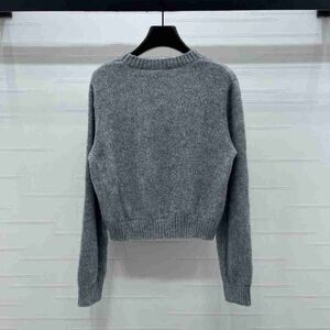 Elegant Gray Women's Crew Neck Sweater